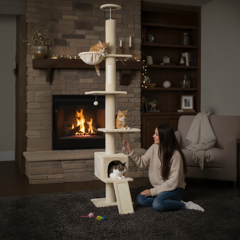 274cm Maine Coon Floor-to-Ceiling Panorama XXL Cat Tree