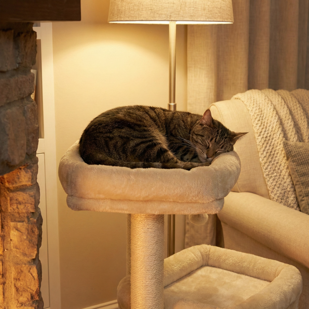 59cm Designer Cat Tree – The Sleep Cube with Hideaway & Sisal