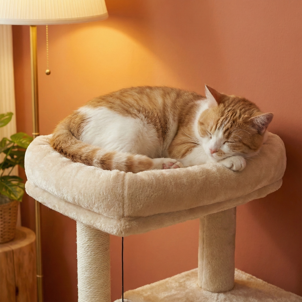 85cm Designer Cat Tree – Duplex with Double Hideaway & Ramp