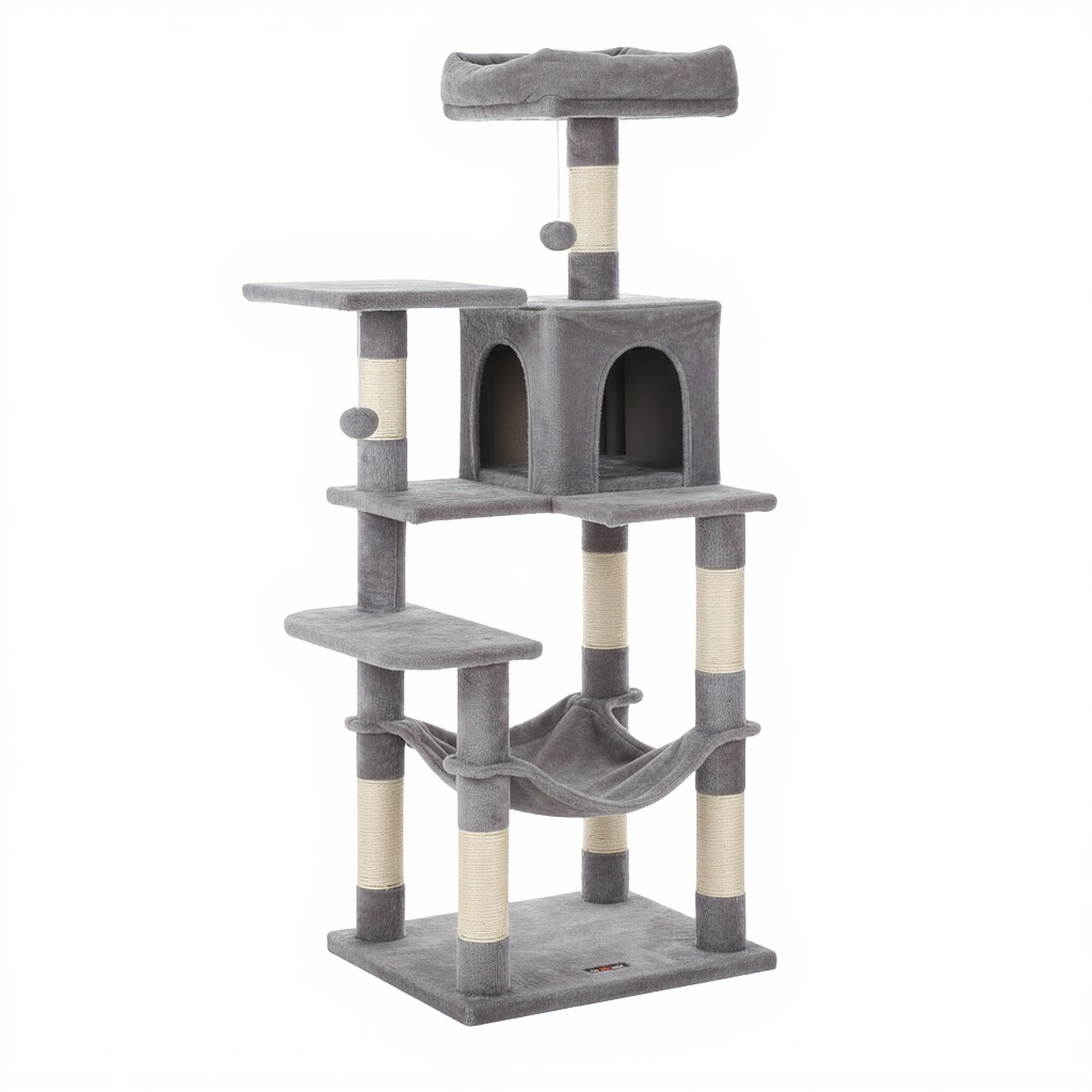 143cm-maine-coon-designer-cat-tree-xxl-cosy-refuge-hammock-gris