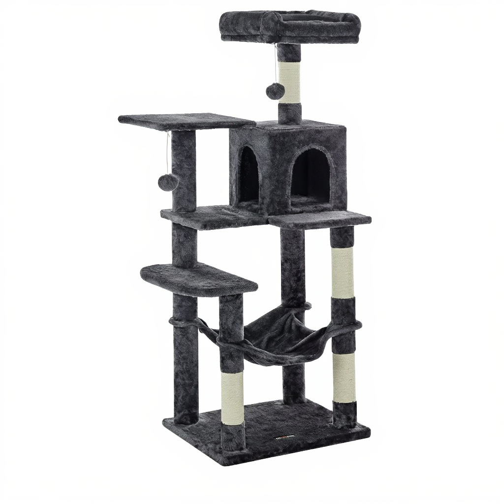143cm-maine-coon-designer-cat-tree-xxl-cosy-refuge-hammock-noir