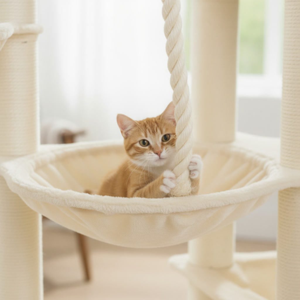 170cm Wooden Maine Coon Cat Tree – XXL Refuge with 3 Bowl Perches
