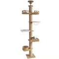 270cm Wooden Maine Coon Floor-to-Ceiling Cat Tree SkyView with Bubble Pod