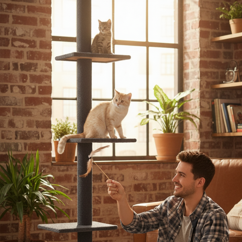 274cm Maine Coon Telescopic Floor-to-Ceiling XXL Cat Tower
