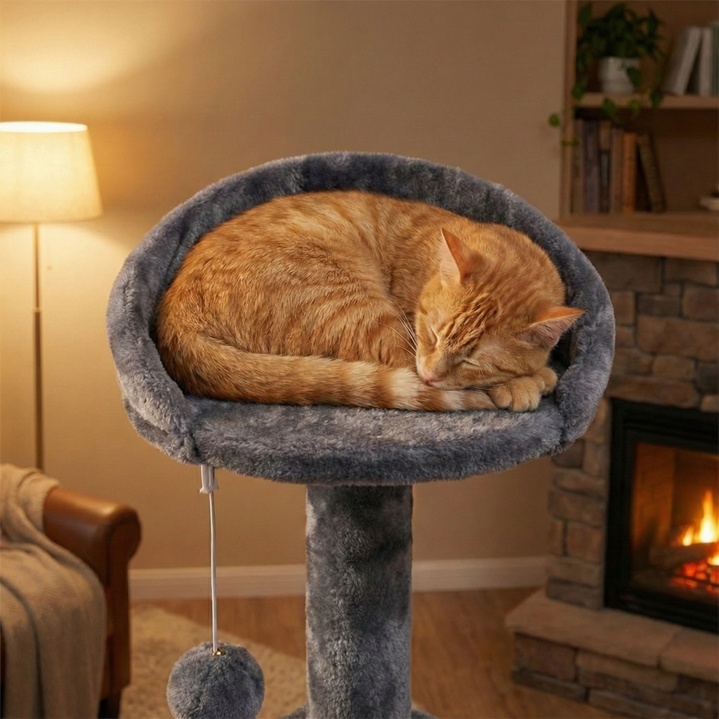 Heavy-Duty Maine Coon Cat Tree with Double Hideaway Dens