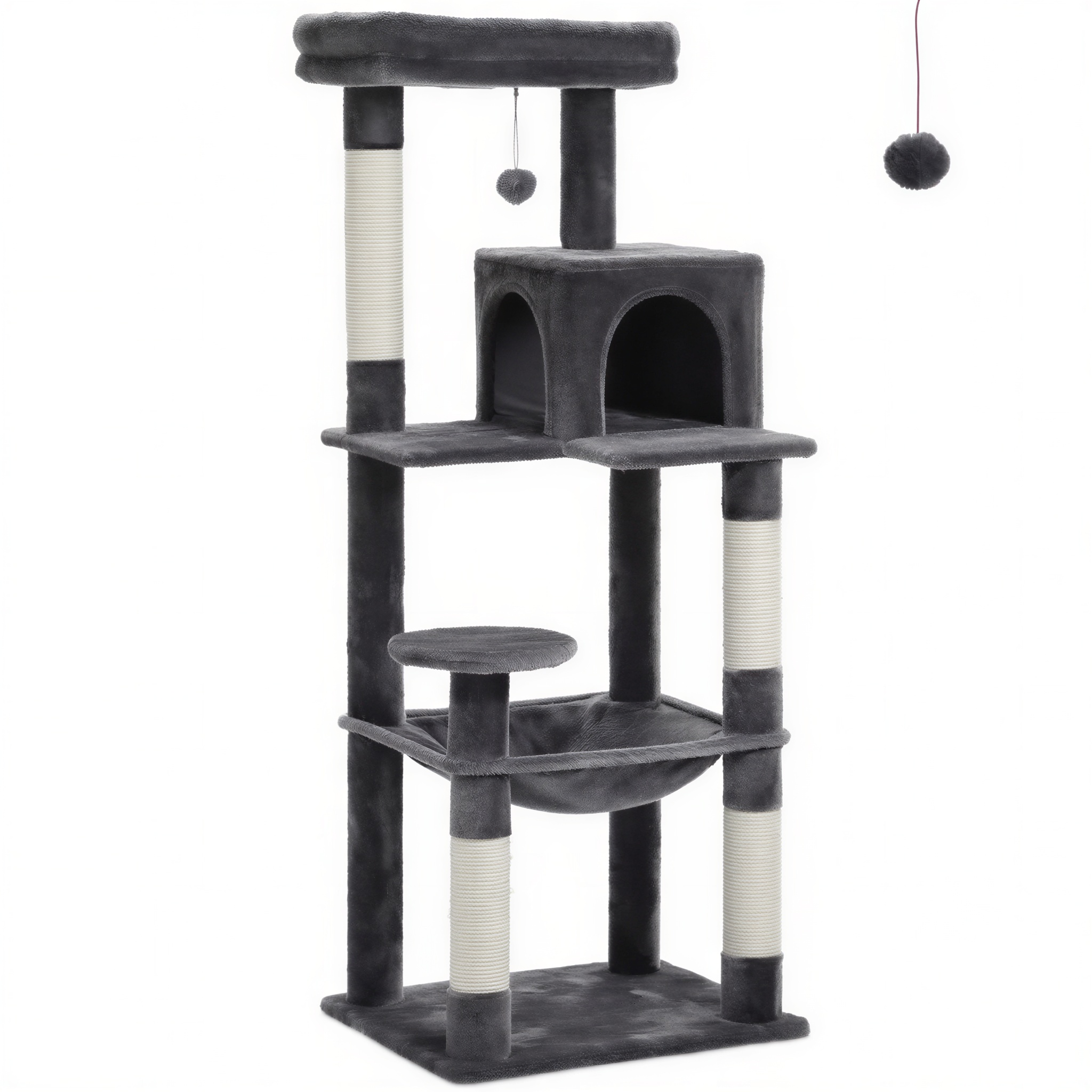 143cm Maine Coon Cat Tree with Sisal Scratching Posts & Hideaway
