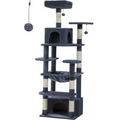 164cm Maine Coon Cat Tree with XL Hammock & Double Hideaway
