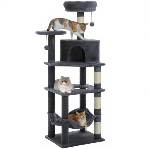140cm Maine Coon XXL Cat Tree with Hammock & Sisal Scratching Post