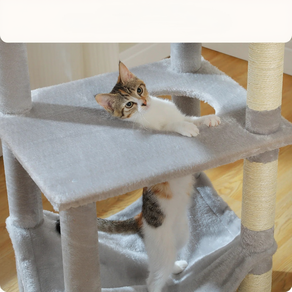 140cm Maine Coon XXL Cat Tree with Hammock & Sisal Scratching Post