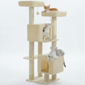 133cm Multi-Level Cat Tree with 2 Hideaways & Sisal Scratching Posts