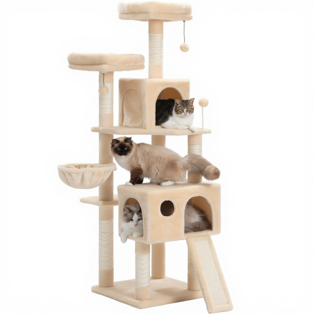 162cm Maine Coon Multi-Level Cat Tree with Hideaway & Sisal