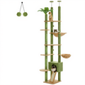 Adjustable Floor-to-Ceiling Maine Coon Cat Tree with XXL Hammock