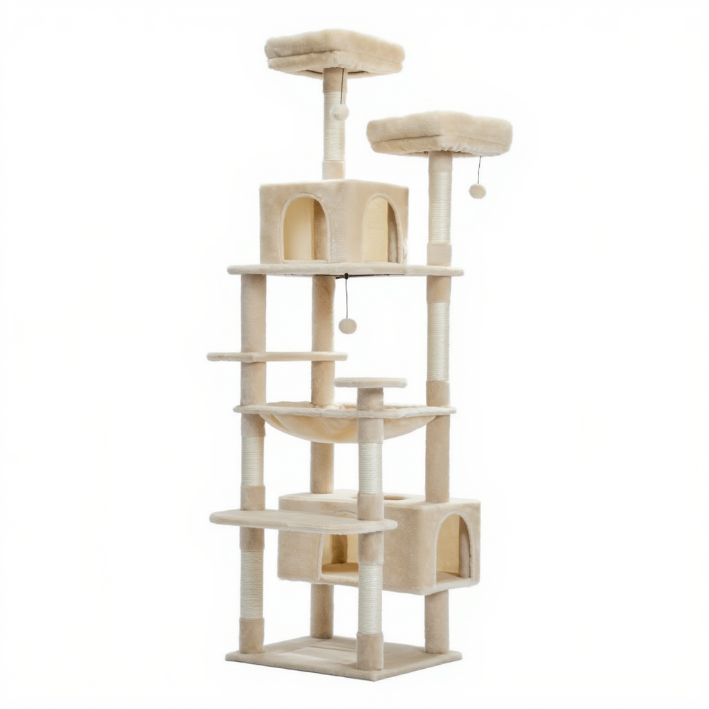 184cm Maine Coon XXL Cat Tree with Hammock & Scratching Post