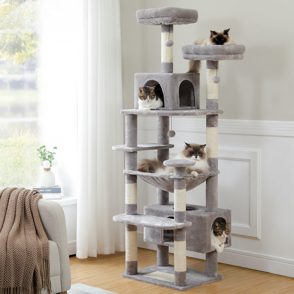 184cm Maine Coon XXL Cat Tree with Hammock & Scratching Post
