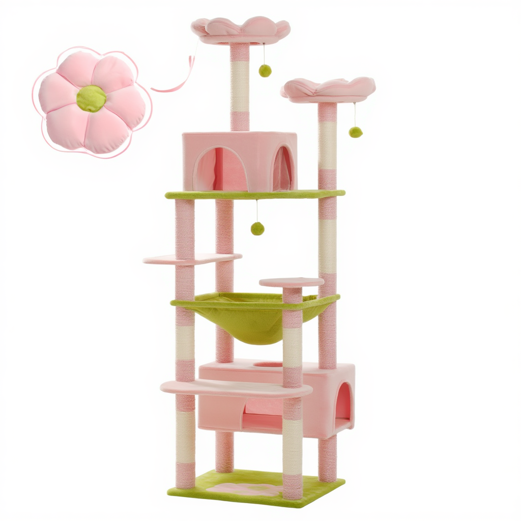 184cm Maine Coon XXL Cat Tree with Hammock & Scratching Post