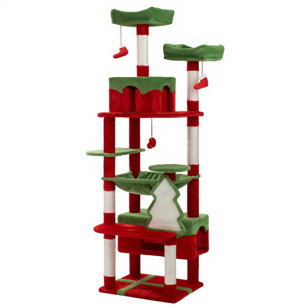 184cm Maine Coon XXL Cat Tree with Hammock & Scratching Post