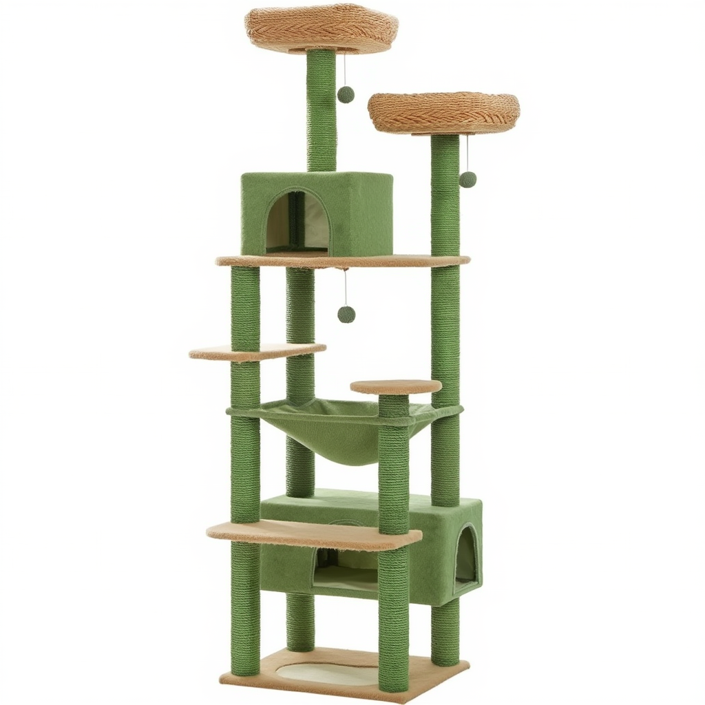 184cm Maine Coon XXL Cat Tree with Hammock & Scratching Post