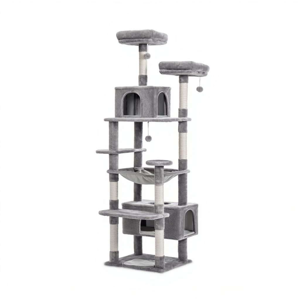 184cm Maine Coon XXL Cat Tree with Hammock & Scratching Post